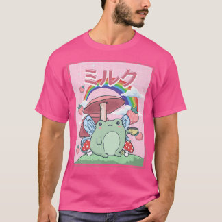 Camiseta Cottagecore Aesthetic Kawaii Fairy Frog Tea Mushro