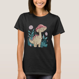 Camiseta Cottagecore Dinosaur Mushroom Aesthetic Cute Brach