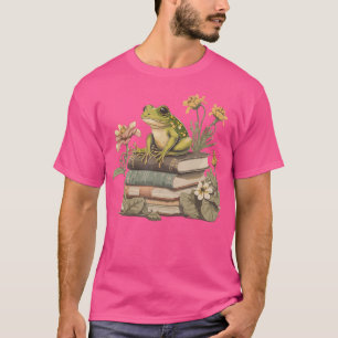 Camiseta Cottagecore Estético Frog Leer libro Mushroom L