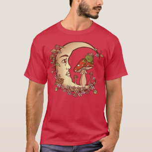 Camiseta Cottagecore Fairycore Moon Frog Mushroom Aesthetic