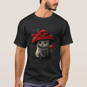 Camiseta Cottagecore Gatos Gatos Estéticos Gato Rojo Mushro