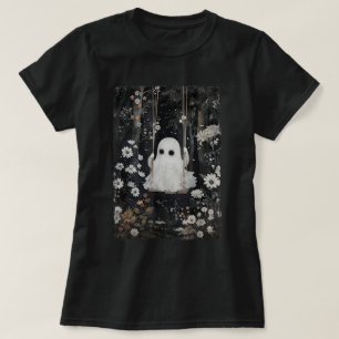 Camiseta Cottagecore Ghost Swing Floral Estética Halloween