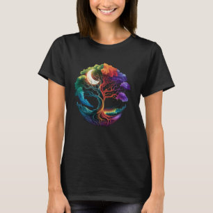 Camiseta Cottagecore Mystical Tree Life Crescent Moon
