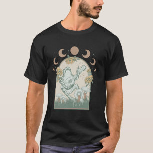 Camiseta Cottagecore Rana vintage luna Mujer floral retro