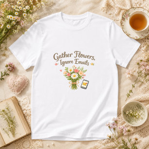 Camiseta Cottagecore Recoge Flores, Ignora Correos Electrón