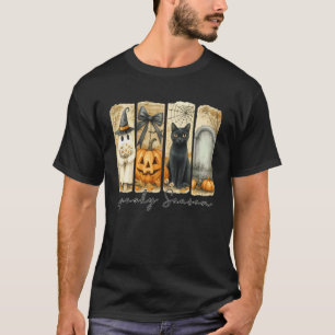 Camiseta Cottagecore Vintage Fantasma Gato Calabaza Tempora