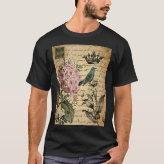 Camiseta Cottagecore Vintage Paris Hydrangea Floral