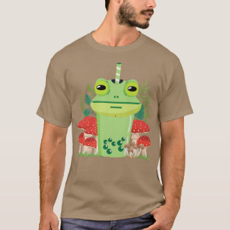 Camiseta cottagecore y rana burbuja té cottage frog Premi