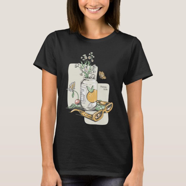 Camiseta Cottagecroe Cute Garden Sunglasses Flower Plant (Anverso)