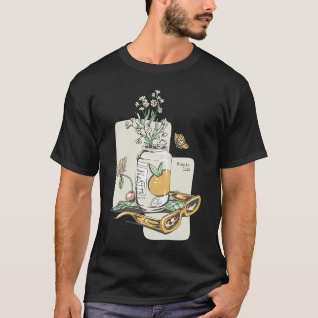 Camiseta Cottagecroe Cute Garden Sunglasses Flower Plant (Anverso)