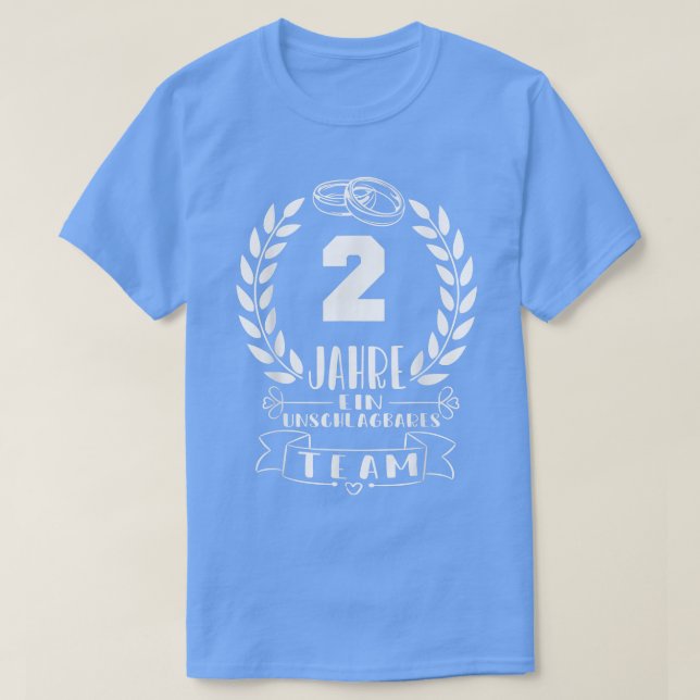 Camiseta Cotton Wedding 2nd Wedding Anniversary Marriage Si (Diseño del anverso)