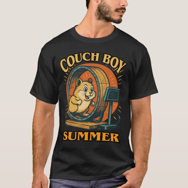 Camiseta Couch Boy Summer — Lazy Vibes Hamster on the Move (Anverso)