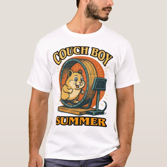 Camiseta Couch Boy Summer — Lazy Vibes Hamster on the Move (Anverso)