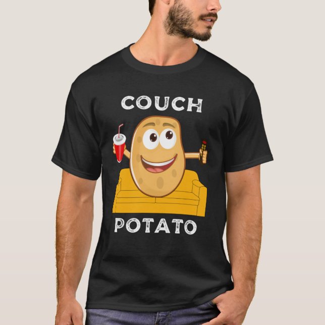 Camiseta Couch Potato  Lazy People Lounging Watching TV Hum (Anverso)
