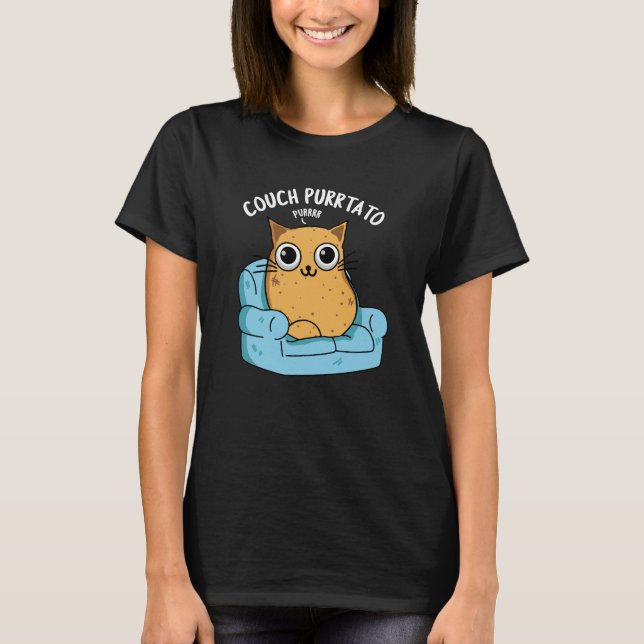 Camiseta Couch Purrtato Funny Potato Pun Dark BG (Anverso)