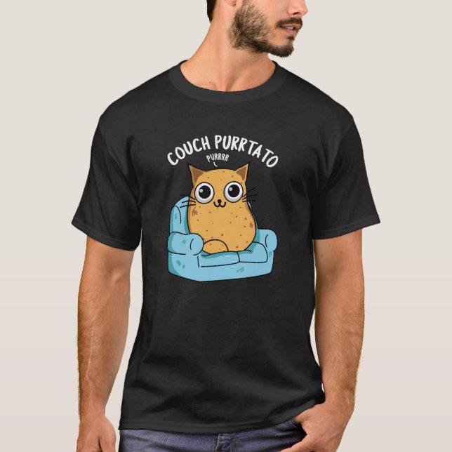 Camiseta Couch Purrtato Funny Potato Pun Dark BG (Anverso)