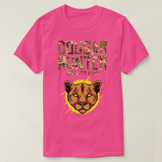 Camiseta Cougar Hunter caza animal salvaje caza de felinos (Diseño del anverso)