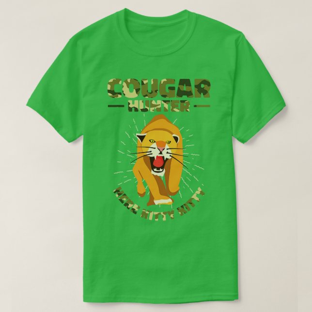 Camiseta Cougar Hunter caza animal salvaje caza de felinos (Diseño del anverso)