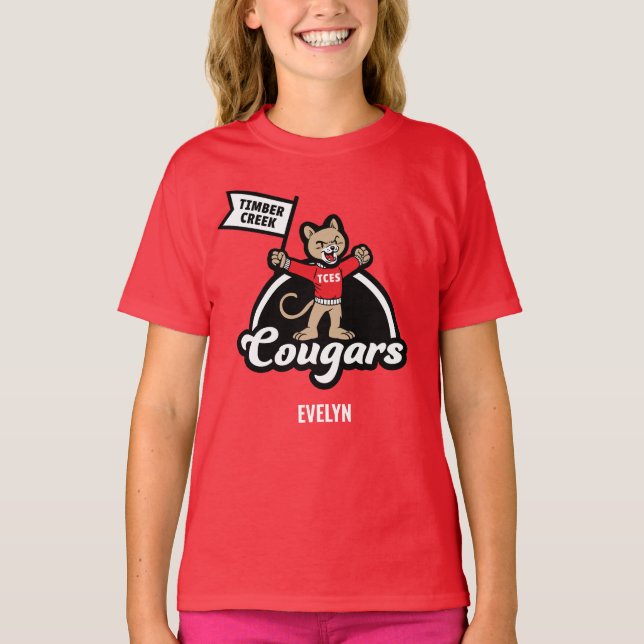 Camiseta Cougar Mascot Elemental de Timber Creek (Anverso)