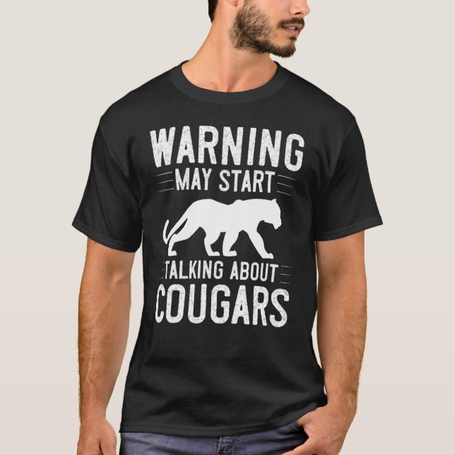 Camiseta Cougar Mountain Lion Animal Cat Head  Cute Wildcat (Anverso)