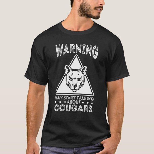 Camiseta Cougar Mountain Lion Animal Cat Head  Cute Wildcat (Anverso)