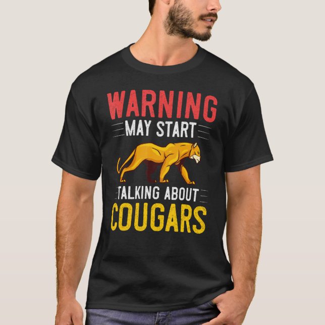 Camiseta Cougar Mountain Lion Animal Cat Head  Cute Wildcat (Anverso)