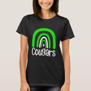 Camiseta Cougars escolares mascota Rainbow Cougar espíritu 