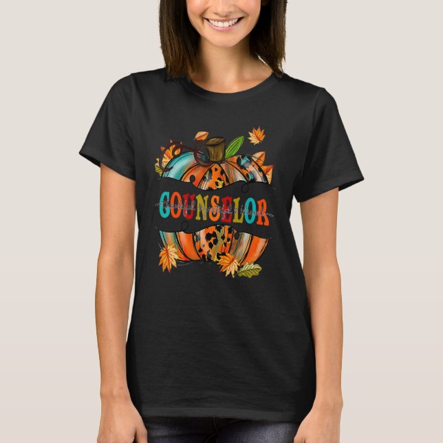 Camiseta Counselor Graphic Pumpkin Autumn Halloween Back To (Anverso)