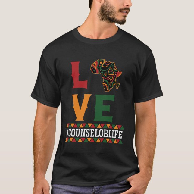 Camiseta Counselor Love Map African American Black History  (Anverso)