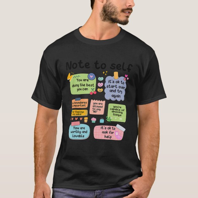 Camiseta Counselor Note To Self Mental Health School Psycho (Anverso)