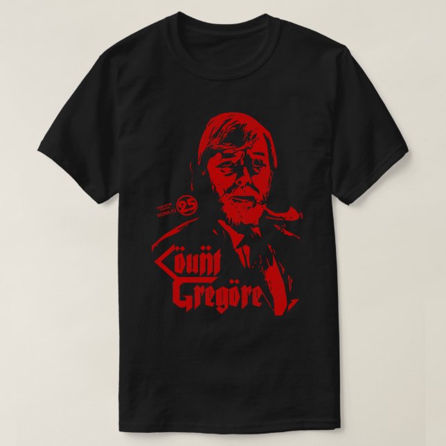 Camiseta Count Gregore Horror Theatre Host KOKH (Diseño del anverso)