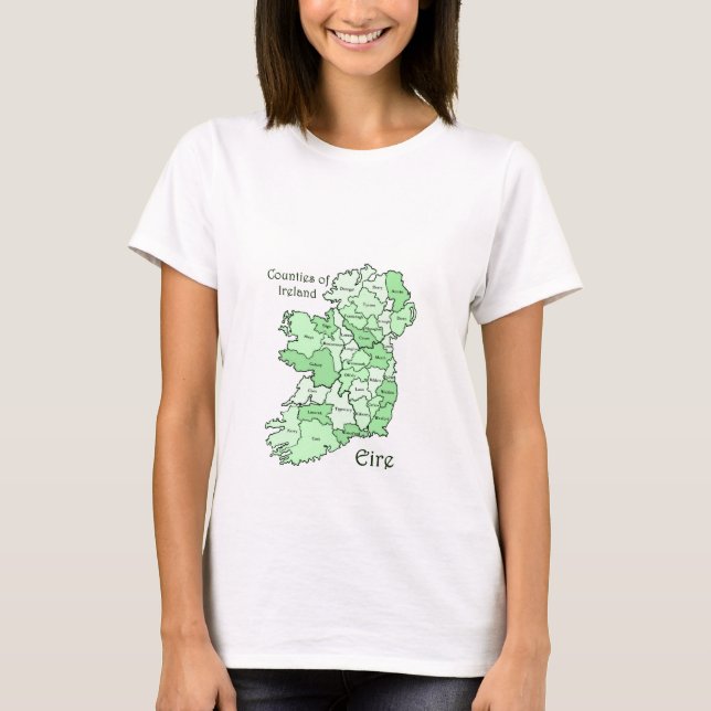 Camiseta Counties of Ireland Map T-Shirts (Anverso)