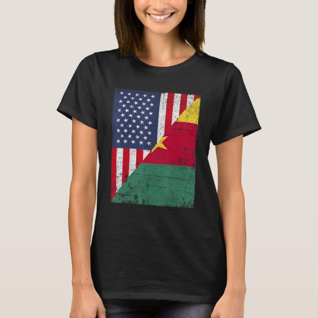 Camiseta Country Flag  Half USA Half Cameroon (Anverso)