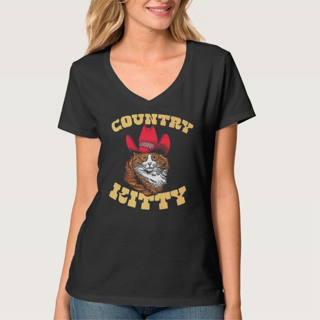 Camiseta Country Kitty Country Cowgirl Cat Western Vibe (Anverso)