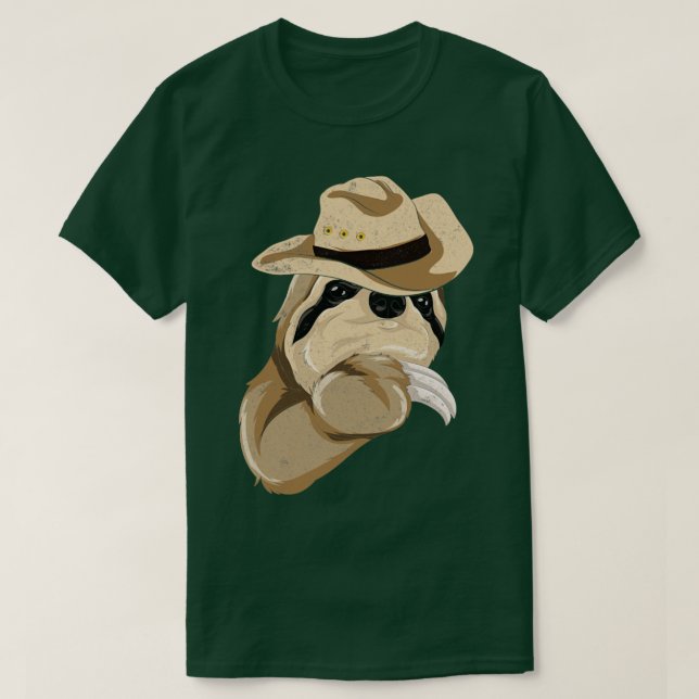 Camiseta Country Lover Cowboy Gorra Lazy Animal Sloth (Diseño del anverso)
