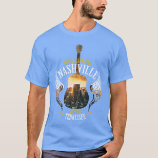 Camiseta Country Nashville Retro Guitar Pequeña familia ami