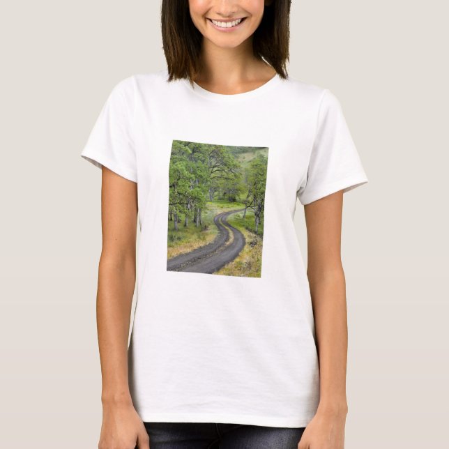 Camiseta Country road through trees, Oregon (Anverso)