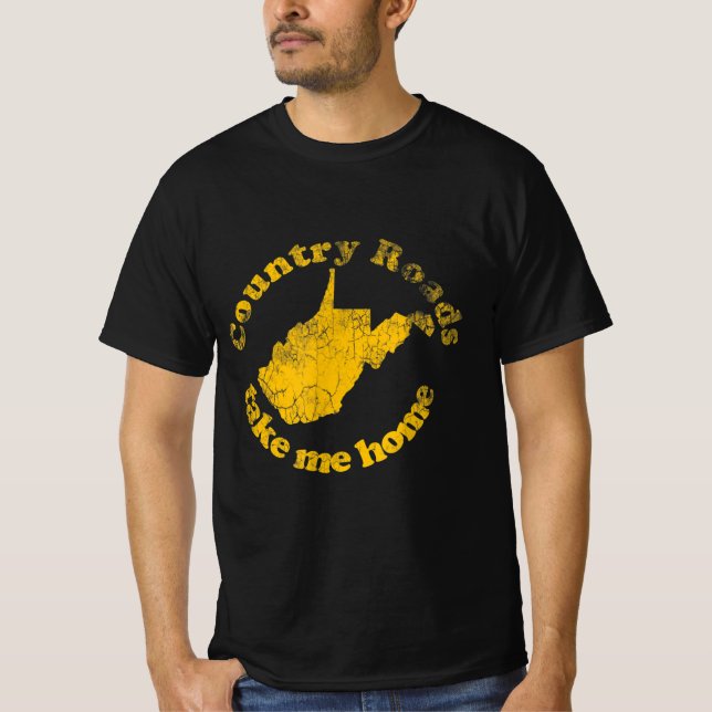 Camiseta country roads west virginia take me home (Anverso)