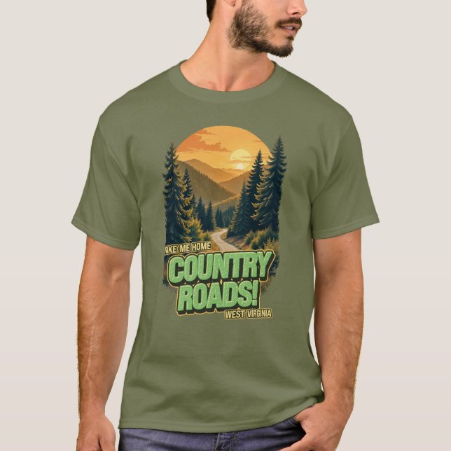 Camiseta Country Roads West Virginia Tshirt (Anverso)
