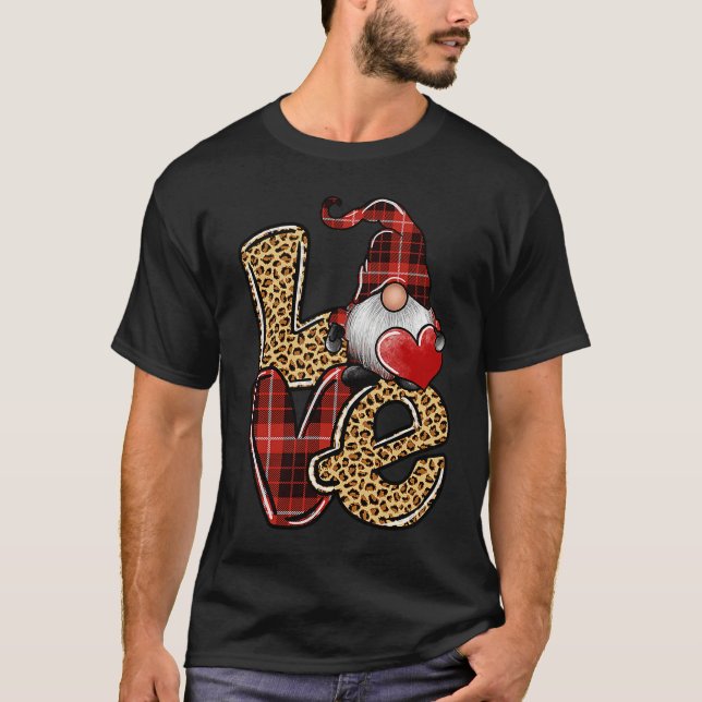 Camiseta COuntry Valentine's Day Love Leopard Buffalo Plaid (Anverso)
