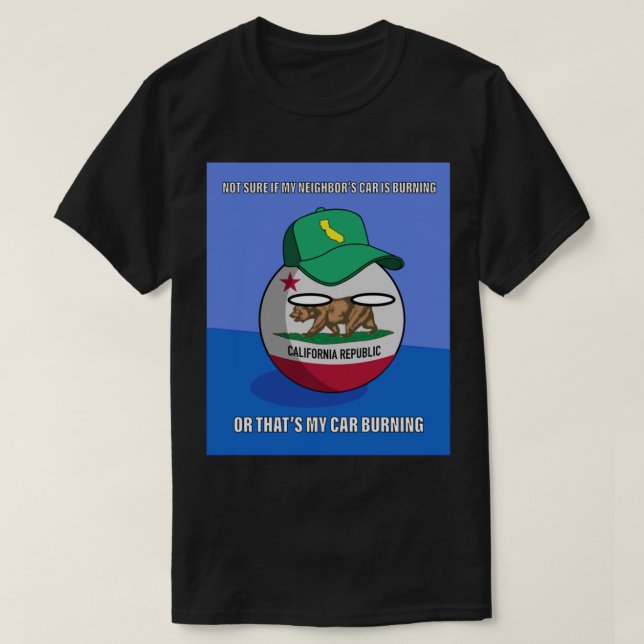 Camiseta Countryball Dubious California    (Diseño del anverso)