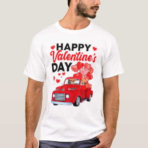 Camiseta Couple Chihuahua Dogs Ride Red Truck Happy Valenti