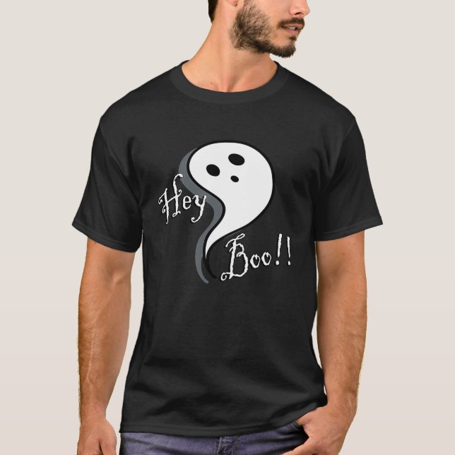 Camiseta Couple  Hey Boo Ghost Halloween (Anverso)