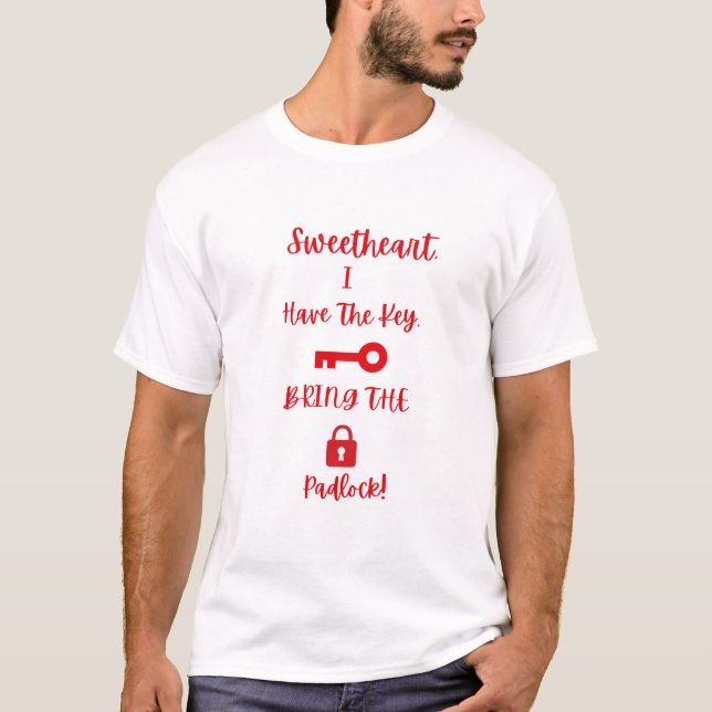 Camiseta  Couple Key & Padlock Matching Gifts - Love & Part (Anverso)