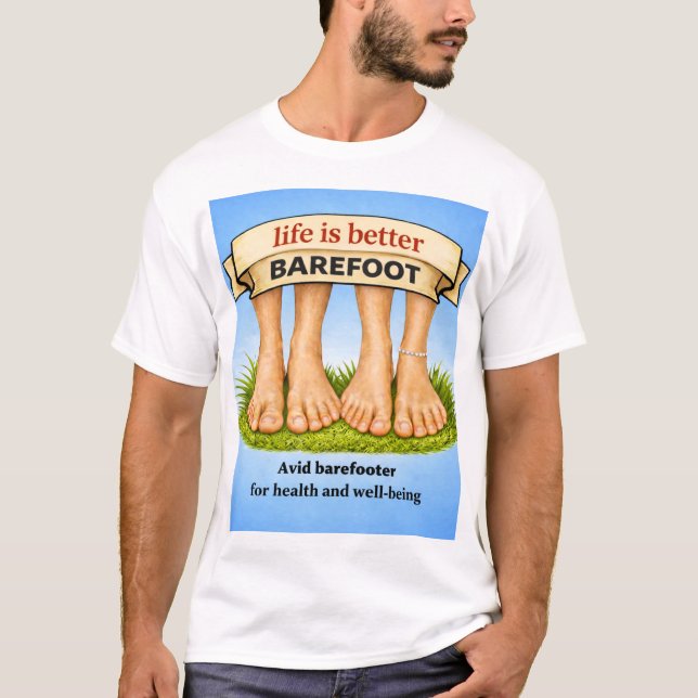 Camiseta couple- life is better barefoot (Anverso)