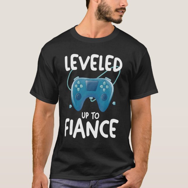 Camiseta Couple Matching Gamer Gaming Engagement Leveled Up (Anverso)