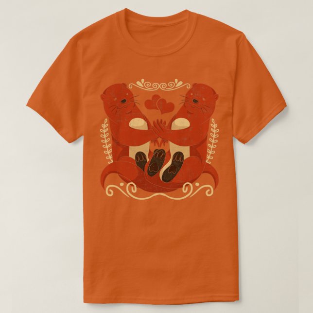 Camiseta Couple Otters (Diseño del anverso)