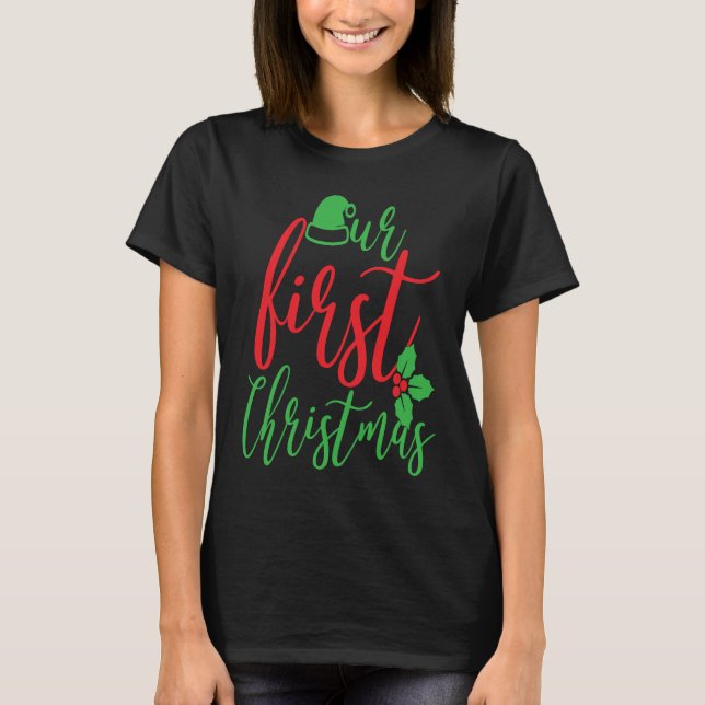 Camiseta Couple Wife Husband Our First Christmas 2022 (Anverso)
