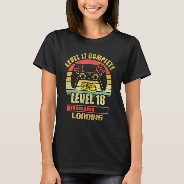 Camiseta Couples  For Him Level 17 Complete Wedding Anniver (Anverso)