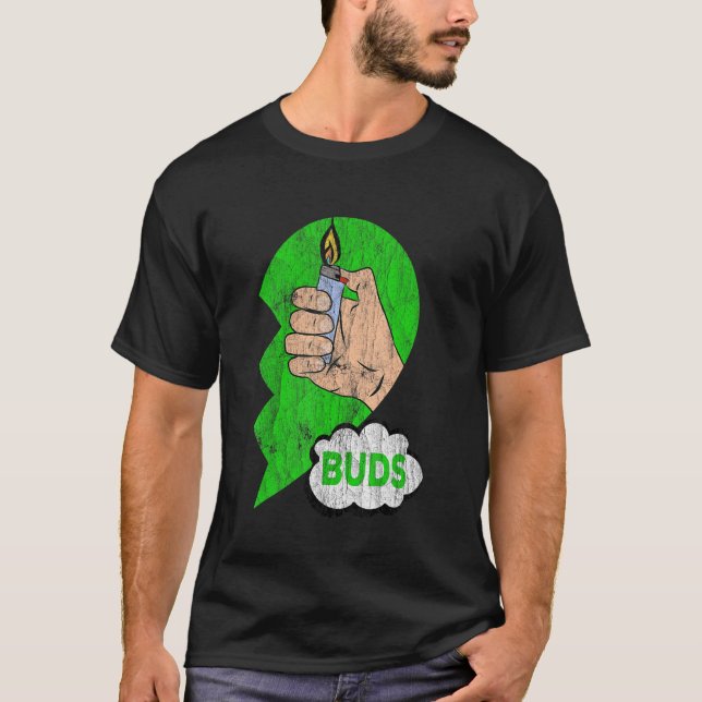 Camiseta Couples Matching Best Buds Weed Funny Joint Stoner (Anverso)